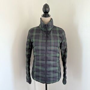 Uniqlo Women's Ultra Light Down Jacket Tartan Plaid Packable Size M with BAG